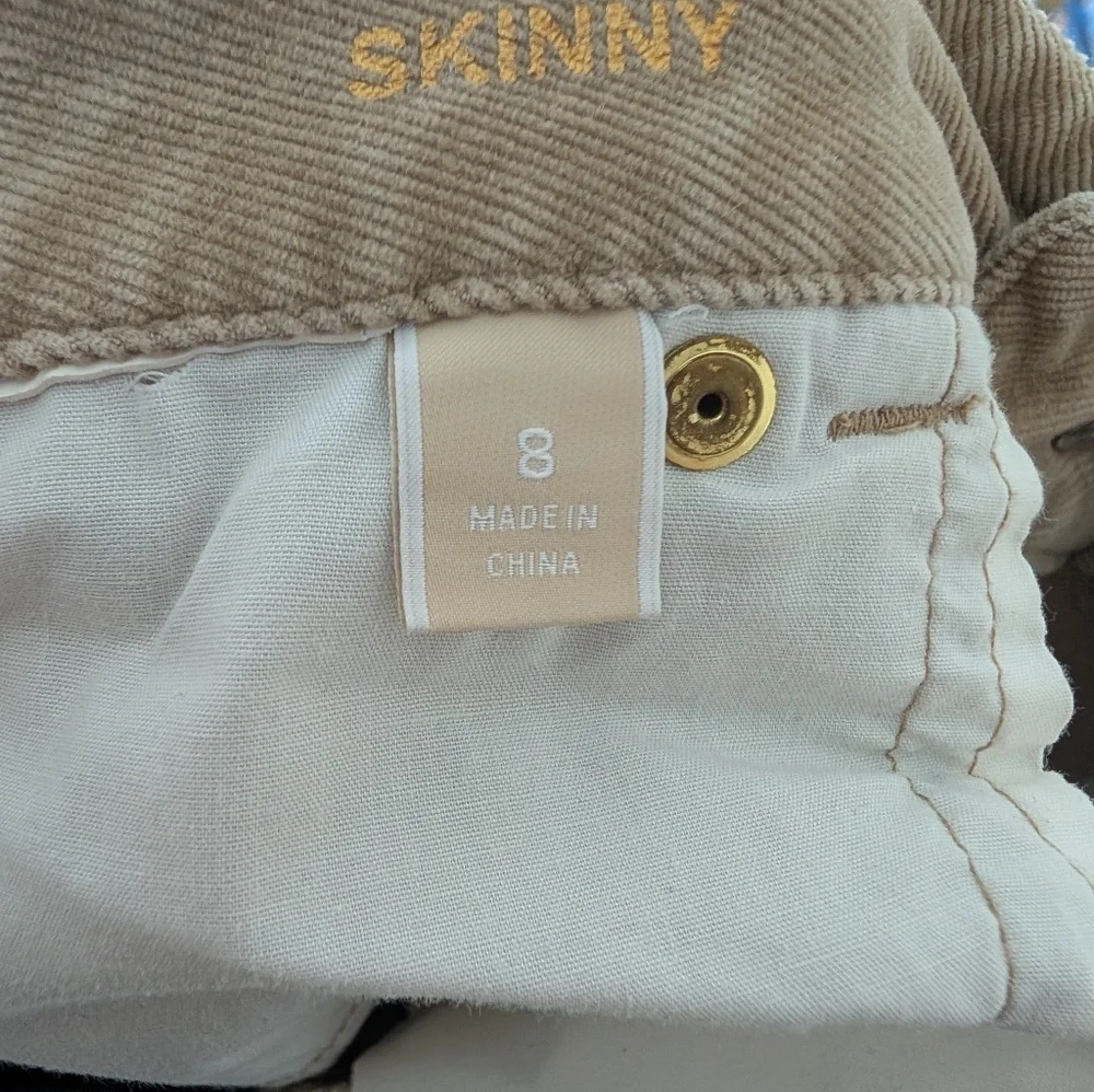 Michael Kors Beige Skinny Fine Corduroy Pants